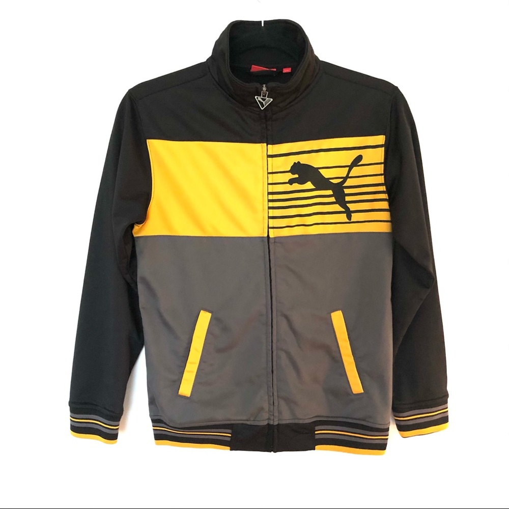 Puma Track jacket yellow/black throwback boys M